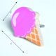 Handmade Pine Wood Pink Ice Cream Kids Knob